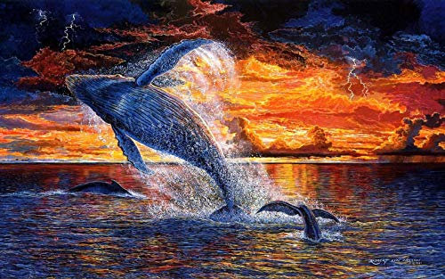 YDPTYANG Puzzle 1000 Teile - Wal Unter Dem Feuer Hölzernes Erwachsene Kinder Puzzle Spiels Spielzeug Puzzles