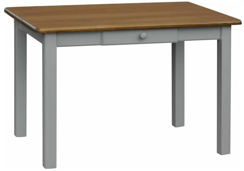 k koma Grau Esstisch MIT SCHUBLADE Küchentisch Tisch MASSIV Kiefer Holz NEU Hersteller Eiche (70 x 130)