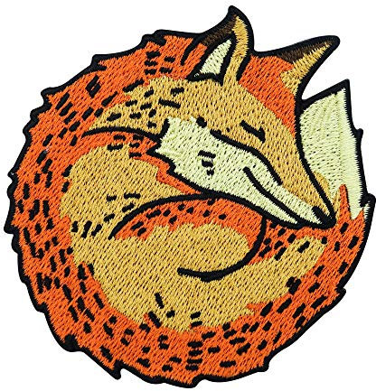 Sleeping Fox Iron-On Patch | Forest Animals Embroidery Patch, Iron on Patches, Orange Foxes ironable Patch, for Children and Adults Badges Finally Home