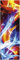 ARTLAND Wanddeko Wanduhr ohne Tickgeräusche Glas Funk Uhr 20x60 cm Rechteckig Lautlos Abstrakte Bilder Flammen Modern Kunst Orange Blau U1TC