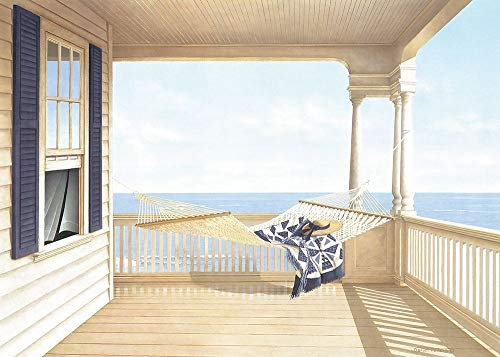 Feeling at home KUNSTDRUCK auf MATTE PAPIER 220gr Ein Sommerplatz Pollera Daniel - Meer horizontal Poster Ocean Beach House. Bild auf Papier cm_49_X_70