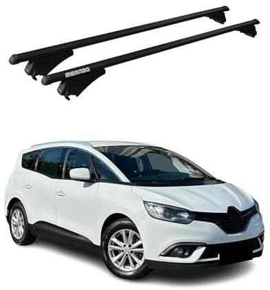 Menabo Dachträger Grundtäger kompatibel mit Hyundai Tucson mk4 2020-2025 Aluminium 75kg Schwarz 2tlg Geschlossene Reling für Fahrradträger, Dachboxen, Skiträger Abschließbar