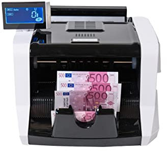 Agellic Geldzählmaschine Scheine & Geldscheinprüfer | 4-fache Falschgeldprüfung, 1000 Scheine pro Min | Banknotenprüfer & Geldprüfgerät | Inkl. Falschgeld Prüfer Stift & Batch-Funktion
