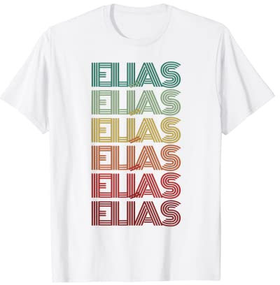 Retro-Vorname ELíAS Spanischer Junge Geburtstag Namensschild T-Shirt