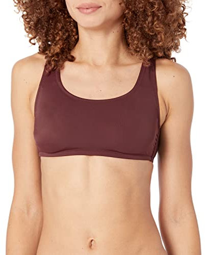 Amazon Essentials Top Corto de Baño con Cuello Redondo Mujer, Marrón Intenso, 38