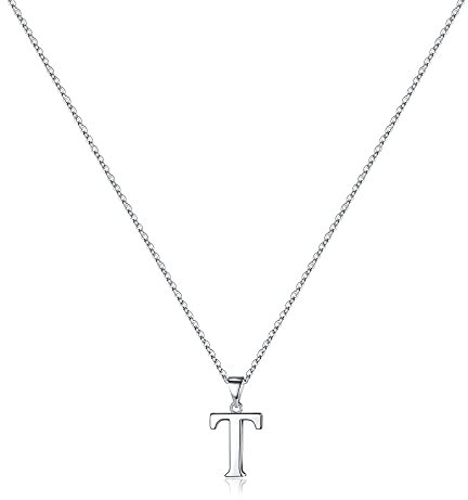 TINGN Halskette Damen Silber 925, Zierliche Kette mit Buchstaben Hypoallergene Initialen Halskette Mädchen Buchstaben B Kette Anhänger Silber Buchstabenkette für Damen Mädchen Geschenke für Frauen