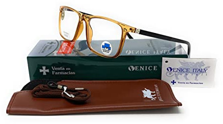 Triple Flex VENICE UNISEX Son gafas tres veces más resistentes, de TR90, material utilizado en aeronáutica. ULTRALIGERAS y anti fatiga ocular, ANTI-LUZ AZUL (+1.50, Marrón)