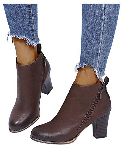 Stivaletti Donna Scamosciati Autunnali Invernali Eleganti Anfibi Chunky Pelle Comode con Tacco Stivali Calzino Stivaletti Morbidi Cowboy Bassi Stringati Ankle Chelsea Boots