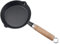 UPTALY Φ6.1 inch Mini Cast Iron Skillet, Miniature Omelette Pans, No Coating, Physical Non Stick Pan, Small Frying Pan with Wood Handle, Black Miniature Skillet, Portable Frying Pan for Camping