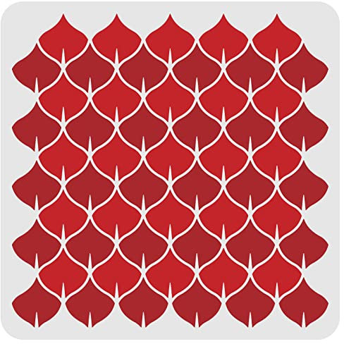 FINGERINSPIRE Fish Scale Stencil Dragon Scales Tiles Stencil Templete 30x30cm Plastic Mermaid Scale Pattern Stencils Reusable Scale Stencils for Floor Wood Wall Canvas Tile Furniture