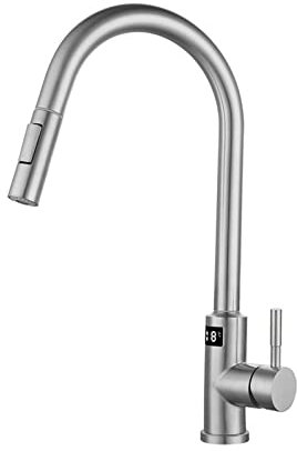 Robinet Cuisine Douchette,Robinet De Cuisine à Capteur Tactile Avec Douchette Extensible Rotatif à 360°,Douchette 2 Jets D'Eau Mitigeur Cuisine,Robinetterie De Cuisine En Acier Inoxydable 304,Brushed