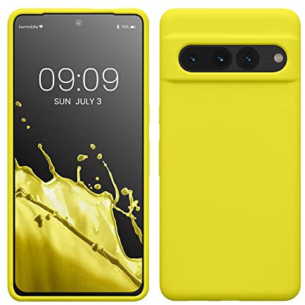 kwmobile Handyhülle für Google Pixel 7 Pro Hülle, für Pixel 7 Pro Case - Hülle Silikon - kabelloses Laden - Zitronengelb