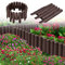 YUENFONG 2.8m Rasenkante Kunststoff Beeteinfassung Holzoptik Beetumrandung Rasenkante, 1 Element : 28 x 24cm (L x H), für Garten, Rasenfläche, Hof (10 Stück, Braun)