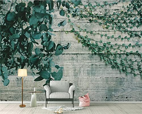 Wandbilder Benutzerdefinierte Fototapeten 3D Pflanzen Sie Grüne Reben Auf Einem Holzbrett Tapete Wandbilder Wohnzimmer Tv Sofa Schlafzimmer Arbeitszimmer Dekor Tapete Leinwand Wand 400 x 280 cm (BxH)