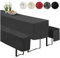 heimtexland ® Hussen Set 3-teilig Bierzeltgarnitur 1x Tischhusse Biertisch 2X Bankhusse Bierbank Tischdeko Typ860 Schwarz für 70x220 cm Tisch