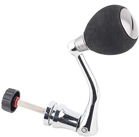 Alomejor Metalldrehbare Angelrolle Power Handle Grip Kurbelarmrolle Klappknopf Ersatzteile Schwarz für Angelrolle