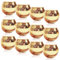 12 Pcs Photophore Verre Rond 5x5,5cm, Bougeoir Doré Rose Bleu Coloré Vintage avec Mouchetée, Porte Bougie Decoration Table, Supports Bougies Chauffe-Plat pour Votive Mariage Anniversaire Fête (Or)