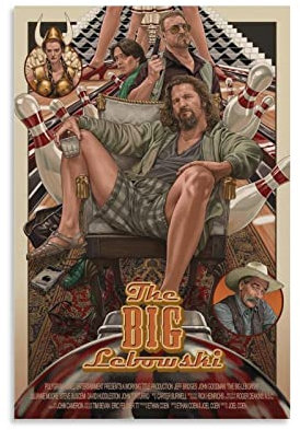 HAUHAU Poster The Big Lebowski Film (24) Bild Druck Wandkunst Poster Gemälde Leinwand Poster Kunstwerke Raum Ästhetik 60 x 90 cm
