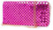 Pochette fucsia elegante da cerimonia donna ragazze borse piccole clutch matrimonio borsetta a mano da sera con tracolla catena Maglia metallica Fuxia