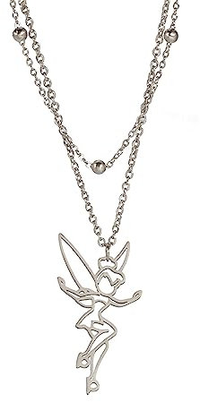 UNIFT Fairy Pixie Collier avec pendentif en forme de Fée Clochette en acier inoxydable pour femmes et filles, Acier inoxydable, Pas de gemme