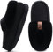 COFACE Chausson Femme Hiver Chaud Feutre Pantoufles Peluche Fourrure Fourrés Doublure Fermé Charentaise Confort Mousse à Mémoire de Forme Orthopedique Slippers Maison Antidérapant Semelle Noir 37