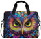 Umhängetasche Katze mit Hut im Korb, Umhängetasche, Laptoptasche, schlanke Computertasche, Kuriertasche, Büro, Reisen, Bunte Eule auf Schwarz