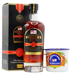 Pusser's - Branded Mug & British Navy - 15 year old Rum 70cl 40% ABV