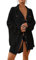 Bsubseach Frauen Button Down Strand Shirt Cover Up für Bademode Bluse Tops Schwarz ohne Geteilter Kordelzug