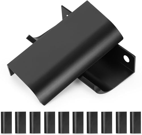 GOTFUN 12 Stück Schrankgriffe Schwarz, Versteckte Möbelgriffe, 80mm/120mm Verdeckter Schubladengriffe, Griffe Schwarz mit Schrauben, Aluminium Schrank für Küchenschränke Schubladen (80mm)