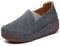Zapatos Casuales de Cuero Plataforma para Mujer Mocasines de Moda de Mujer para la Primavera Zapatos sin Cordones Gris 35 EU