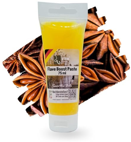 Zite Fishing Flave Boost Paste 75 ml - Raubfischpaste - Lockmittel Anis Gelb - Lockstoff-Gel als Angel-Zubehör UV Aktiv