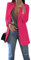 EFOFEI Femme Devant Ouvert Manteau Manteau Cardigan Blouson Jacket Veste Cardigan De Tous Les Jours Costume Simple De Couleur Pure Rose Rouge S