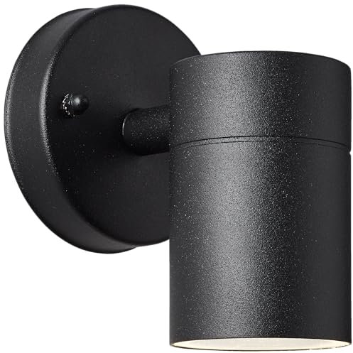 Lightbox Lampe murale d'extérieur moderne avec couvercle en verre noir - Applique murale d'extérieur - 12 x 9 x 11 cm - GU10 - max. 20 W - pour l'entrée de la maison ou l'abri de jardin - en