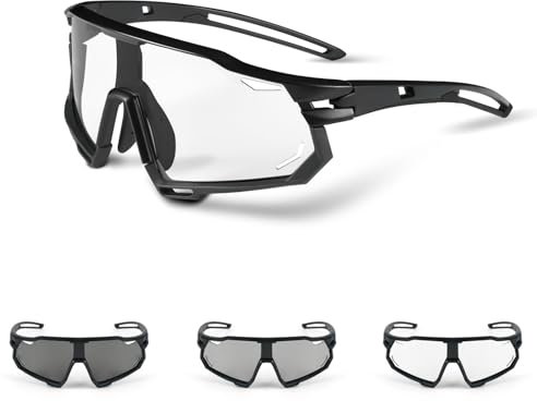 Powerruif Gafas Ciclismo Fotocromaticas Gafas de Sol Deportivas Mujeres Hombres Running Transparente MTB Bicicleta Accesorios