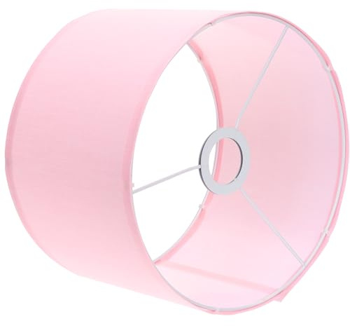 Kleiner Tischlampenschirm Rosa, Stoff E27 Fassung für Weihnachten Feier | Metallrahmen mit Stoffbezug, Abnehmbar, für Schlafzimmer und Stehlampen, Dekorativ