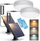 Aigostar Luz Solar Exterior 50W 500LM Plafón Solar Interior/Exterior con mando a distancia IP65 Lámpara Solar Exterior regulable: 6500K/3000K/4000K.Luces Solares Exterior con cable de 3 m, 2pcs