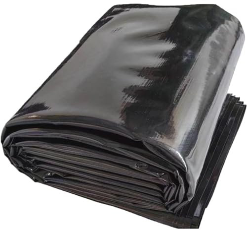 Telo per laghetto in HDPE resistente 1x6m 2x4m 3x7m 4x8m 5x10m Rivestimento per laghetto Resistente pellicola impermeabile Telo pieghevole per laghetto da giardino, piscina, acquacoltura - Nero(3x12m)