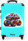NoBoringSuitcases.com © Kinderkoffer Koffer Kinder Reisekoffer Kindergepäck 4 Rollen, TSA Schloss (Illustration eines Monstertrucks), (Mittelgroß 67x43x25 cm)