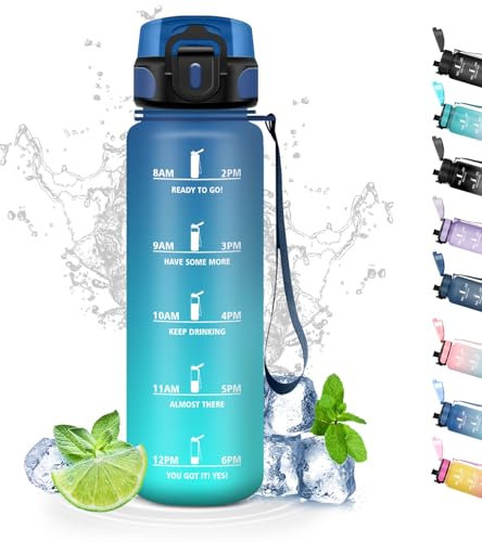 Borraccia Bambini, 500ml Borraccia Bambini, Borraccia Filtrante Senza Perdite, Borraccia Motivazionale con Scala Temporale, Facile da Trasportare, Borraccia per Scuole, Outdoor, Campeggi, Viaggio