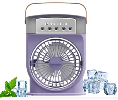 Polarlux Air Cooler,Airfrost Air Cooler Fan,Polarlux Air Conditioner,Polarlux Ice Fan,Polarlux Portable Cooling Fan with Water,Rechargeable Portable Cooling Misting Fan (Purple)