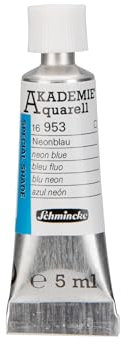 Schmincke – AKADEMIE® Aquarell, feine Künstler-Aquarellfarben, 16953001 Neonblau, fluoreszierende Neonfarben
