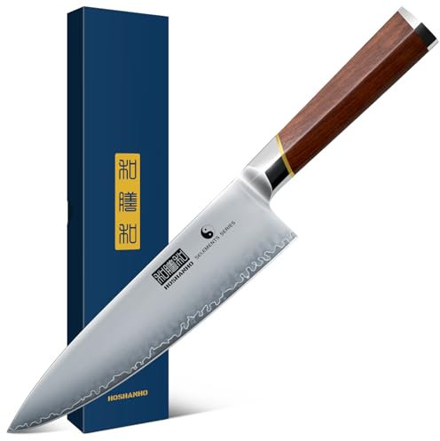 HOSHANHO 8 Inch Japanese Chef Knife, Professional Japanese Super Steel Kitchen Knife, Ultra Sharp Cooking Knife with Ergonomic Wooden Handle for Men and Women