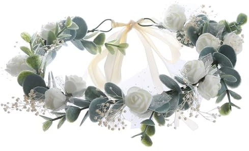 Ouceanwin Blumenkranz Haare, Haarschmuck Hochzeit Getrocknete Blumen, Braut Haarschmuck, Brautschmuck Haare Haarkranz Kommunion Haarschmuck Braut Kopfbedeckung für Braut Brautjungfer Blumenmädche
