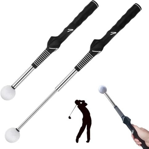 Dhqkqg Retractable Golf Training Aids, Golf Swing Trainer, Golf Swing Training Aid, Correcting Gesturer Training Aid for Indoor Practice, Strength & Tempo Training for Chipping Hitting