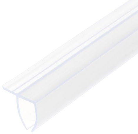 Sourcing Map F-Type Shower Door Seal Strip for 1/4 Glass - 86.5 Silicone Frameless Glass Sweep, Stop Leaks, Clear