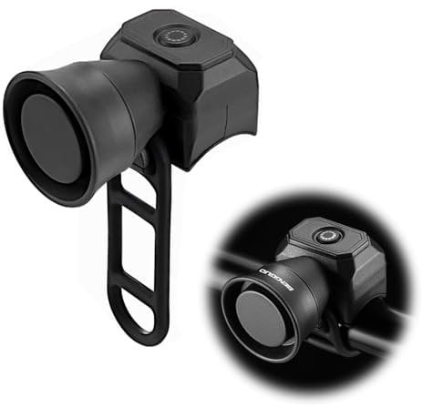 YANGUN Bicycle Horn, Scooter Horn with 5 Sound Modes, Rechargeable or Battery Operated Bicycle Bell for Road Bikes, Mountain Bikes, Children's Bicycles, Scooters