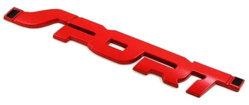 WUJIHE Accessori auto adesivo 3D in metallo cromato nero auto da corsa sport parola lettera logo emblema distintivo adesivo (rosso)
