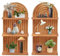 Tefola Böhmische Wanddeko Holzregal, Gestreifte Holzpaneele mit schwebenden Regalen, Boho Wandregal für Blumentöpfe, Bücher, Kerzen, Wohnbereich, Schlafzimmer, Schlafzimmer (Braun 3 Stufe)