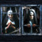 CCINEE 2 Packungen gruselige Halloween-Fensterabdeckungsdekoration, 3D-Halloween-Geistervorhänge, Hintergrund, Spukhaus, Garagentor, Poster für Innen- und Außenbereich, Wandfenster, Silhouetten