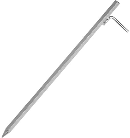 Ancoraggio a terra 1 pezzo 50 cm con gancio a L in acciaio zincato – picchetti robusti per il fissaggio sicuro di tende, gazebo e teloni – ideale per terreni duri e campeggio